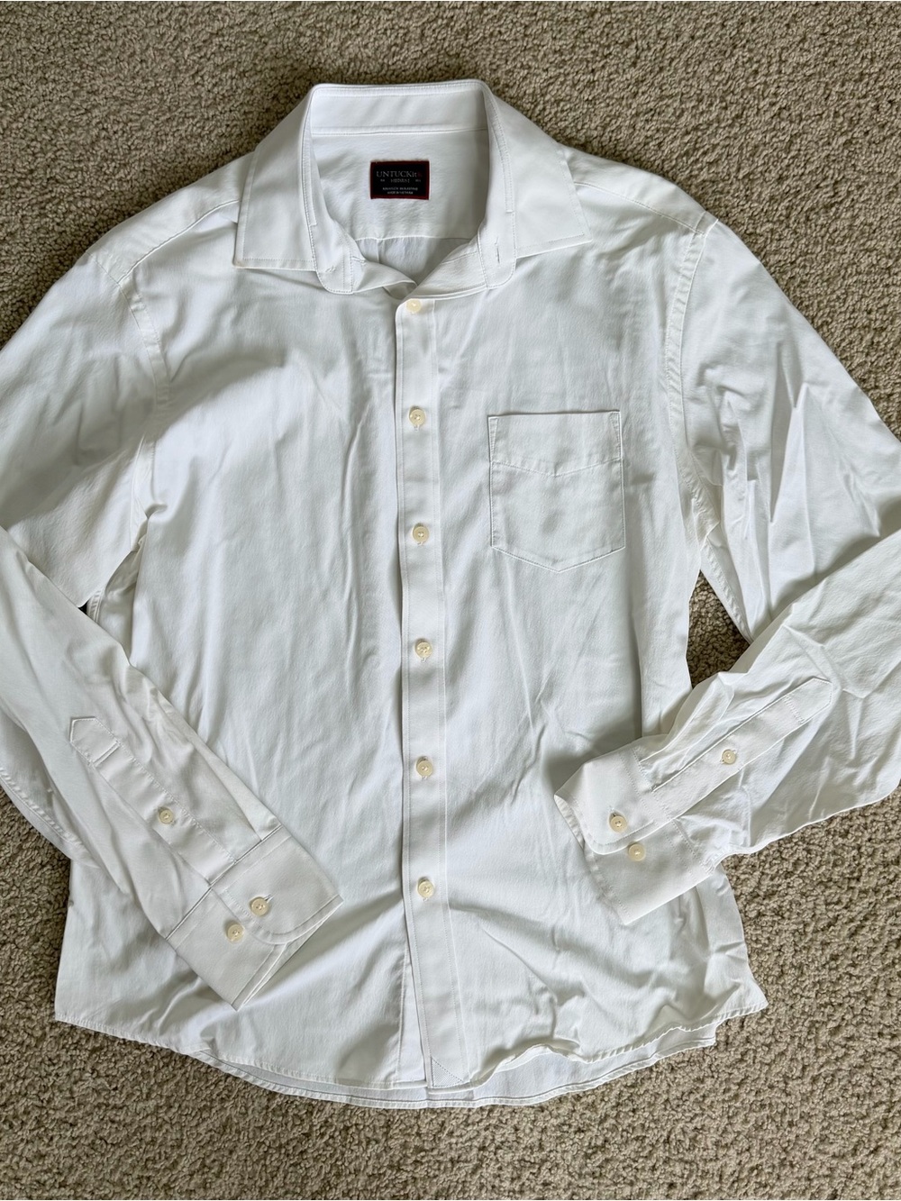 UNTUCKit White Collared Performance Gironde Shirt size medium